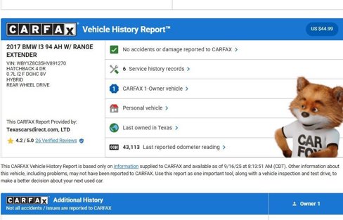 Used 2017 BMW i3 w/ Range Extender image 9