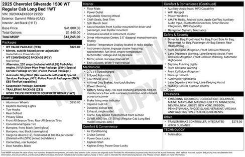 New 2025 Chevrolet Silverado 1500 W/T w/ WT Value Package image 4