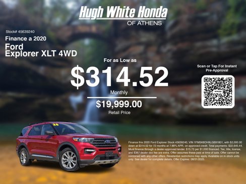Used 2020 Ford Explorer XLT w/ Equipment Group 202A image 3