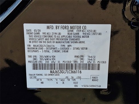 Certified 2020 Ford EcoSport SE w/ SE Convenience Package image 26