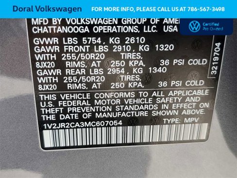 Certified 2021 Volkswagen Atlas SE w/ Panoramic Sunroof Package image 34