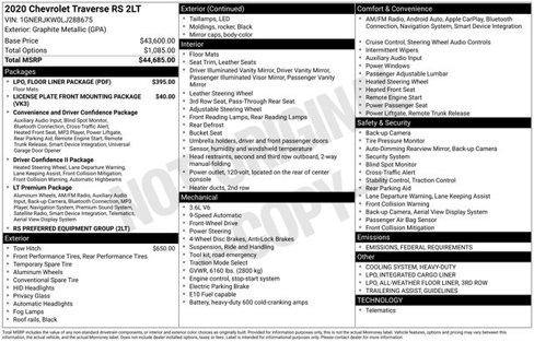 Used 2020 Chevrolet Traverse RS w/ LPO, Floor Liner Package image 10