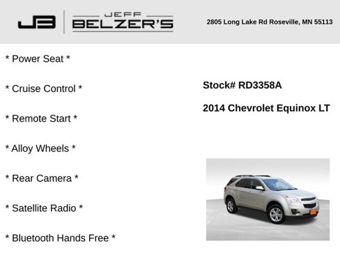 Used 2014 Chevrolet Equinox LT w/ Driver Convenience Package image 2