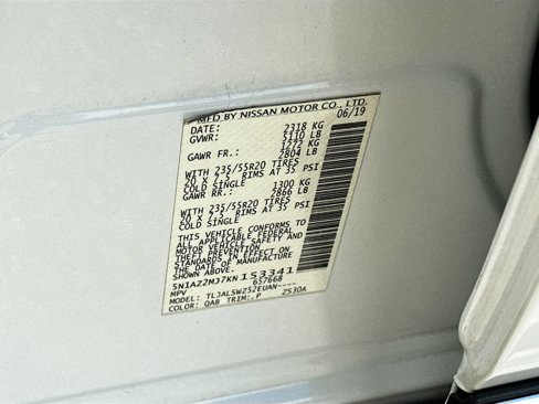 Certified 2019 Nissan Murano Platinum image 34