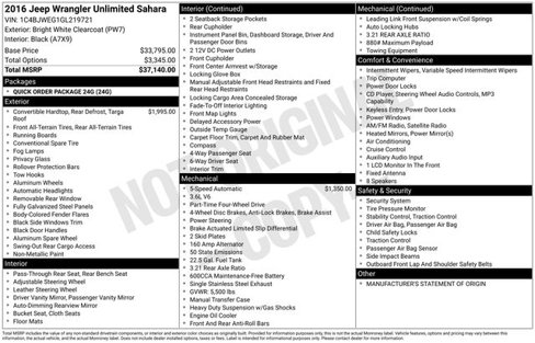 Used 2016 Jeep Wrangler Unlimited Sahara image 30