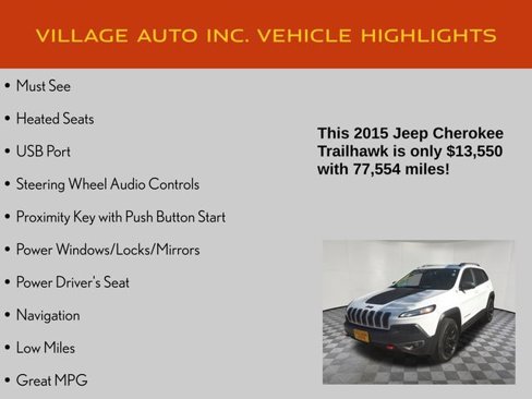 Used 2015 Jeep Cherokee Trailhawk w/ Comfort/Convenience Group image 7