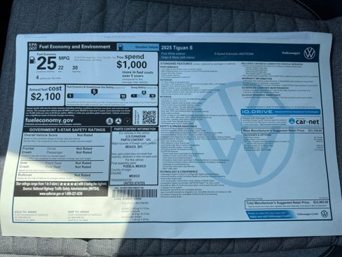 New 2025 Volkswagen Tiguan S image 33