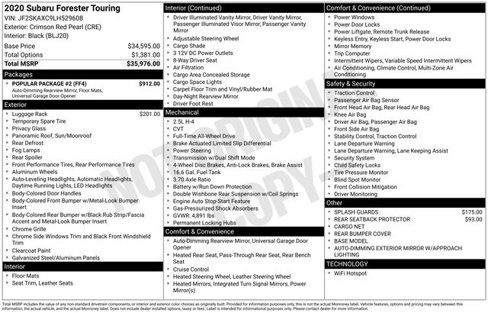 Used 2020 Subaru Forester Touring w/ Popular Package #2 image 10