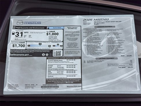 New 2025 MAZDA MAZDA3 s image 19