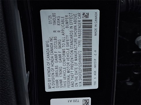 Certified 2025 Honda Civic Sport image 28
