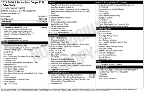 Certified 2024 BMW 228i xDrive Gran Coupe image 41