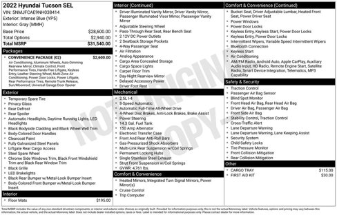 Used 2022 Hyundai Tucson SEL w/ Convenience Package image 22
