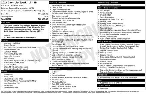 Used 2021 Chevrolet Spark LT image 4