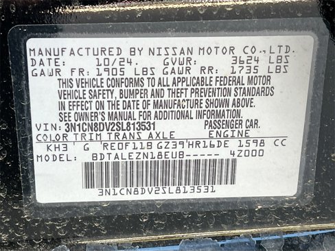 New 2025 Nissan Versa S w/ Trunk Package image 28