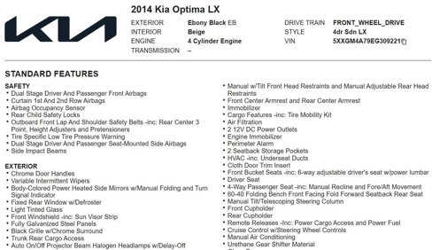 Used 2014 Kia Optima LX image 16