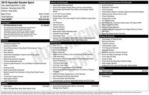 Used 2015 Hyundai Sonata Sport w/ Option Group 03 image 39