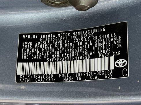 Used 2020 Toyota Corolla LE w/ Carpet Mat Package (TMS) image 30