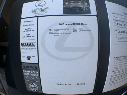 Used 2016 Lexus RX 350 2WD image 26