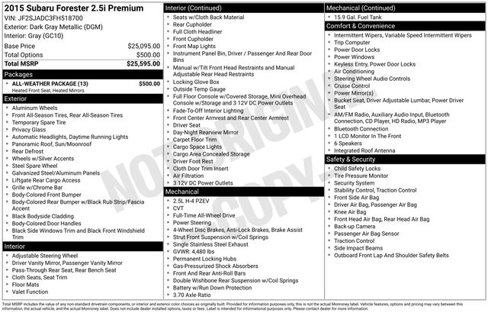 Used 2015 Subaru Forester 2.5i Premium w/ All-Weather Package image 4