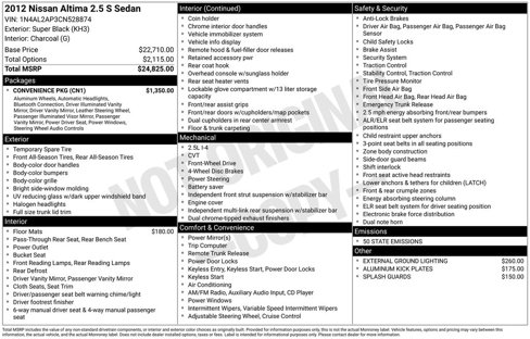 Used 2012 Nissan Altima 2.5 S w/ Convenience Pkg image 4