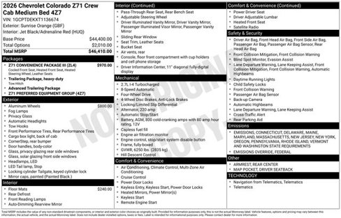 New 2026 Chevrolet Colorado Z71 w/ Z71 Convenience Package 2 image 4