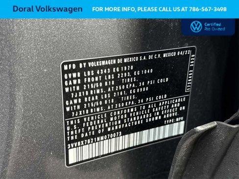 Certified 2022 Volkswagen Taos SE image 29
