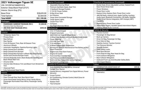 Used 2021 Volkswagen Tiguan SE w/ Panoramic Sunroof Package image 4