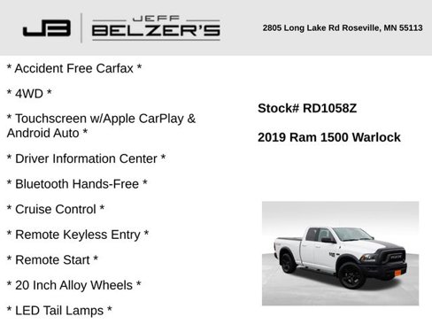 Certified 2019 RAM 1500 Classic Warlock w/ Electronics Group image 2