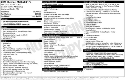 Used 2024 Chevrolet Malibu LS w/ Driver Confidence Package image 39
