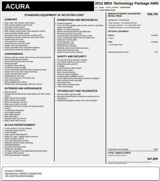 Used 2012 Acura MDX w/ Technology Package image 3