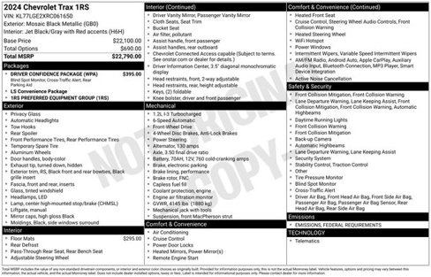 Used 2024 Chevrolet Trax RS w/ Driver Confidence Package image 1