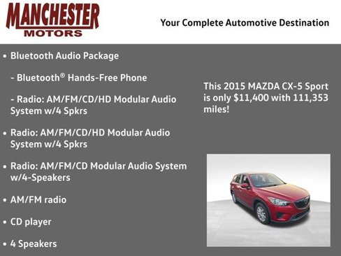 Used 2015 MAZDA CX-5 Sport w/ Bluetooth Audio Package image 2