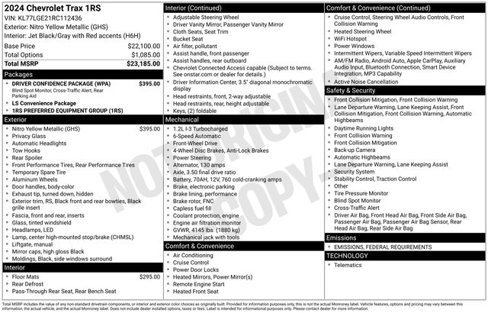 Certified 2024 Chevrolet Trax RS w/ Driver Confidence Package image 25