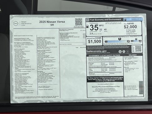 New 2025 Nissan Versa SR w/ Trunk Package image 27