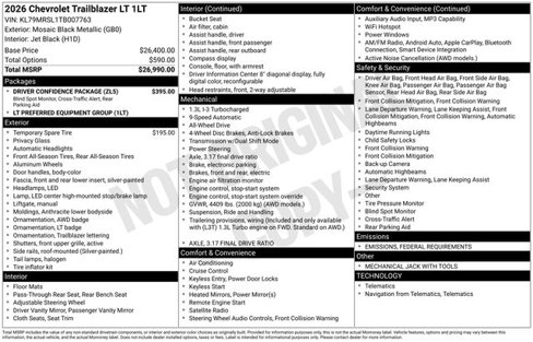 New 2026 Chevrolet TrailBlazer LT w/ Driver Confidence Package image 4
