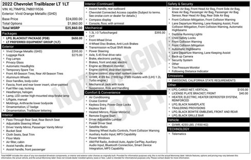 Used 2022 Chevrolet TrailBlazer LT w/ LPO, Blackout Package image 4