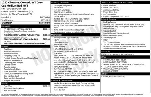 Used 2020 Chevrolet Colorado W/T w/ WT Convenience Package image 53