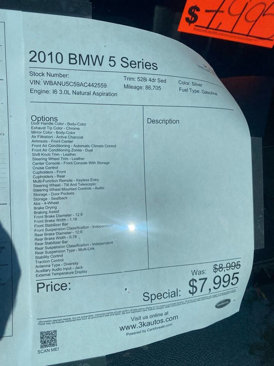 Used 2010 BMW 528i Sedan image 11