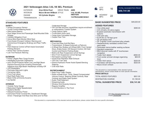 Used 2021 Volkswagen Atlas SEL Premium image 51