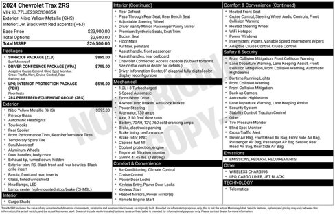 Used 2024 Chevrolet Trax RS w/ Sunroof Package image 33