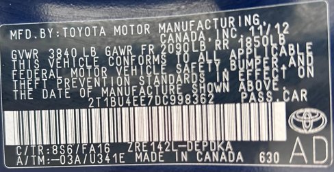 Used 2013 Toyota Corolla L image 8