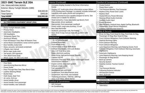 Used 2021 GMC Terrain SLE image 30