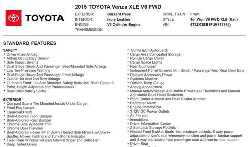 Used 2015 Toyota Venza XLE image 17