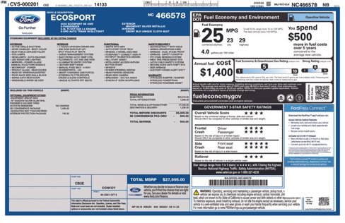 Certified 2022 Ford EcoSport SE w/ SE Convenience Package image 45