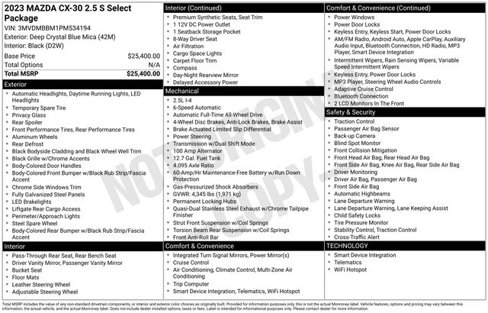 Used 2023 MAZDA CX-30 AWD 2.5 S w/ Select Package image 32