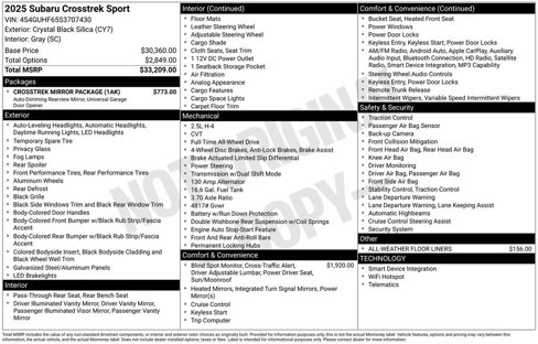 Certified 2025 Subaru Crosstrek 2.5i Sport w/ Crosstrek Mirror Package image 4