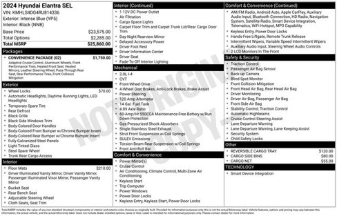 Used 2024 Hyundai Elantra SEL w/ Convenience Package image 33