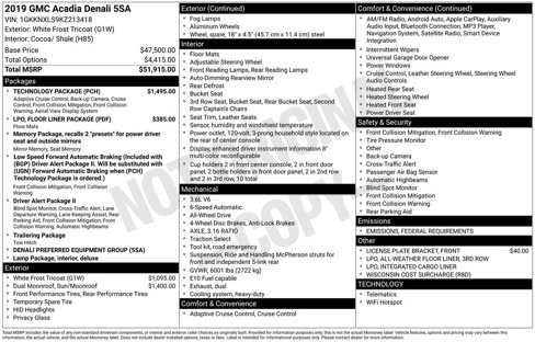 Used 2019 GMC Acadia Denali w/ Technology Package image 2