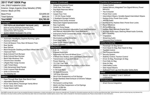 Used 2017 FIAT 500X Pop w/ Pop Popular Equipment Package image 29