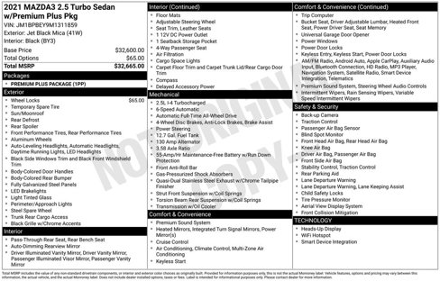 Certified 2021 MAZDA MAZDA3 2.5 Turbo Sedan w/Premium Plus image 4